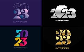 Happy New Year 2023 text design. Cover of business diary for 2023 with wishes. Brochure design template. card. banner vector