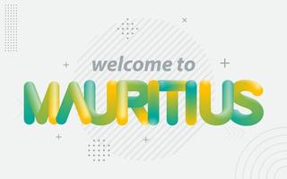 bienvenido a mauricio. tipografía creativa con efecto de mezcla 3d vector