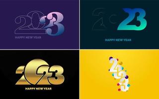 Happy New Year 2023 text design. Cover of business diary for 2023 with wishes. Brochure design template. card. banner vector