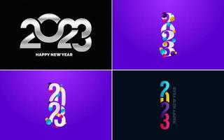 Happy New Year 2023 text design Pack. for Brochure design template. card. banner vector