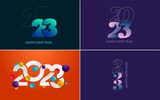 Happy New Year 2023 text design. Cover of business diary for 2023 with wishes. Brochure design template. card. banner vector