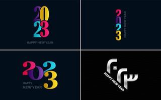 Happy New Year 2023 text design Pack. for Brochure design template. card. banner vector