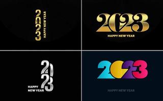 Happy New Year 2023 text design. Cover of business diary for 2023 with wishes. Brochure design template. card. banner vector