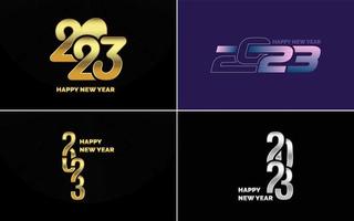 Happy New Year 2023 text design. Cover of business diary for 2023 with wishes. Brochure design template. card. banner vector