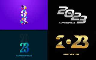 Happy New Year 2023 text design Pack. for Brochure design template. card. banner vector