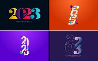 Happy New Year 2023 text design Pack. for Brochure design template. card. banner vector