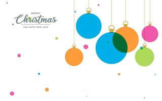 fondo colgante de elementos de bola decorativa de feliz navidad plana vector