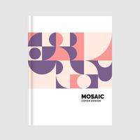 Flat mosaic Book Cover template. Vector Illustration