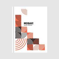 Colorful geometric Mosaic Book Cover Design. Vector Illustration