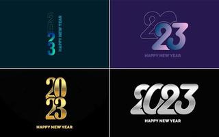 Happy New Year 2023 text design. Cover of business diary for 2023 with wishes. Brochure design template. card. banner vector