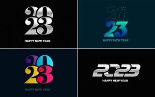 Happy New Year 2023 text design. Cover of business diary for 2023 with wishes. Brochure design template. card. banner vector