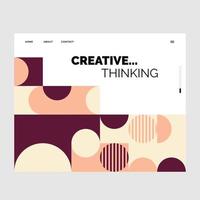 plantilla de banner de sitio web de mosaico de pensamiento creativo vector