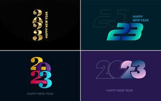 Happy New Year 2023 text design. Cover of business diary for 2023 with wishes. Brochure design template. card. banner vector