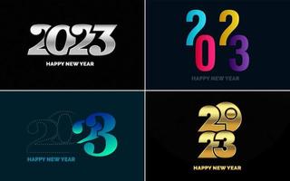 Happy New Year 2023 text design. Cover of business diary for 2023 with wishes. Brochure design template. card. banner vector