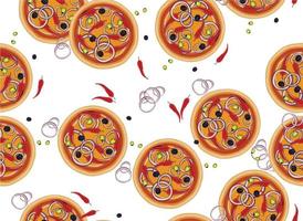 pizza pattern drawing background. Junk food seamless hand drawn for wrapping and decoration print. vector