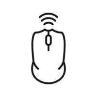 Computer Mouse Line Icon. PC Wireless Tool Linear Pictogram. Cursor Pointer Scroll, Click Outline Symbol. Wireless Technology Computer Equipment. Editable Stroke. Isolated Vector Illustration.