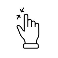 Zoom Gesture, Hand Finger Swipe Up and Down Line Icon. Reduce Screen, Rotate on Screen Linear Pictogram. Gesture Slide Up and Down Outline Icon. Editable Stroke. Isolated Vector Illustration.