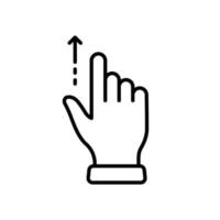 Hand Finger Swipe and Drag Up Line Icon. Pinch Screen, Rotate on Screen Linear Pictogram. Gesture Slide Up Outline Icon. Editable Stroke. Isolated Vector Illustration.