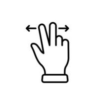 Zoom Gesture, Hand Finger Swipe Right and Left Line Icon. Pinch Screen, Rotate on Screen Linear Pictogram. Gesture Slide Left and Right Outline Icon. Editable Stroke. Isolated Vector Illustration.