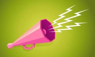 Retro megaphone on yellow background vector