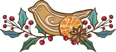 adornos decorativos navideños, set. cono de abeto vector