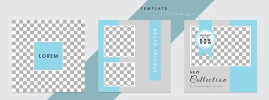Editable social media templates, Instagram stories collections and post frame templates, layout designs, Mockup for marketing promotions, covers, banners, backgrounds, square puzzles, vector elements