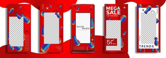 Editable social media post templates or Facebook, Instagram story collections and post frame, layout designs, Mockup for marketing promotions, covers, banners, backgrounds, square puzzles, vector