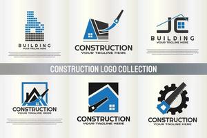 logotipo o icono de edificio o construcción vector