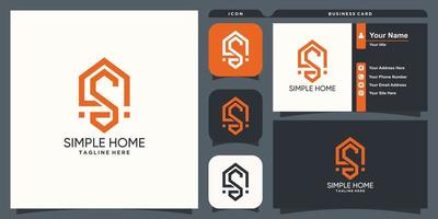 Simple home logo with initials s concept design illustration vector