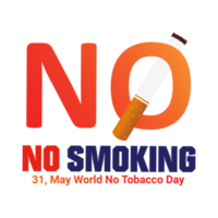 No Smoking World no tobacco day Graphic illustration isolated on Png Transparent Background