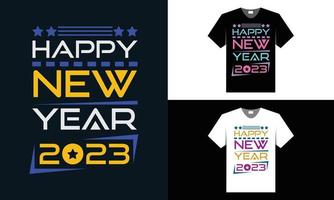 mejor diseño de camiseta de tipografía para feliz año nuevo 2023 vector