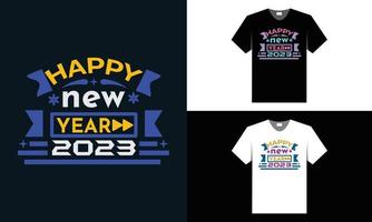 mejor diseño de camiseta de tipografía para feliz año nuevo 2023 vector