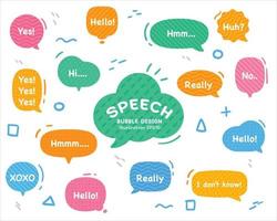 Set hand drawn speech bubbles. empty text box different shapes balloons vector