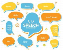 Set hand drawn speech bubbles. empty text box different shapes balloons vector