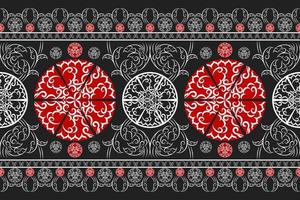 Ethnic fabric pattern Designed from geometric shapes Ethnic Asian style fabric pattern Used for home decoration, carpet work, indoor and outdoor use. vector