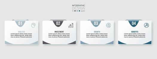 Infographic template business concept with step. vector