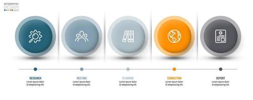 Timeline chart business infographic template. vector