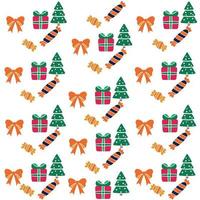 Vibrant seasonal Christmas and New Year seamless pattern vector