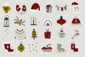 Set with christmas elements. Vector