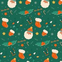 Christmas pattern with ornaments. Christmas wrapping paper concept. Vector illustration