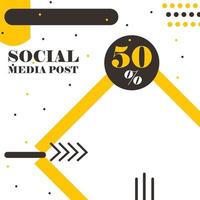 Editable minimal square banner templates. Black and yellow background color with stripe line shape. Suitable for social media posts and web internet ads. Vector illustration