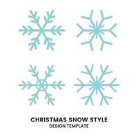 Set of snowflakes in thin line style. Vector illustration