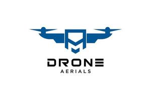 letra una plantilla de diseño de logotipo de drone. vector de icono de drone de fotografía. diseño creativo. ilustración