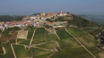 la morra luftbild und weinberg in langhe, piemont video