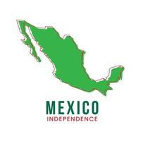 Outline Map of Mexico Vector Design Template.