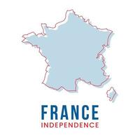 Outline Map of France Vector Design Template.