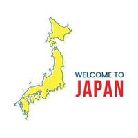 Outline Map of Japan Vector Design Template.