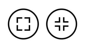 Maximize and minimize screen icon vector in circle line button