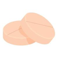 Two round pills icon, cartoon style vector