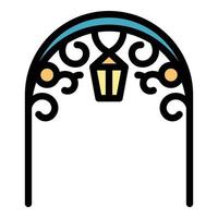 Blacksmith metal park arch icon color outline vector